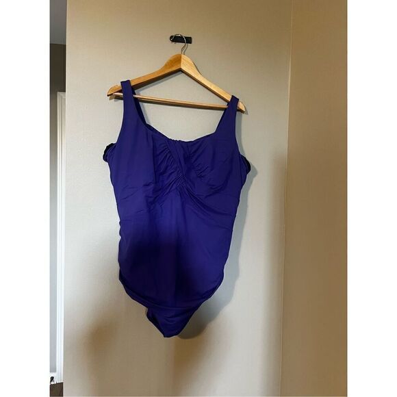 Lands End Women’s 24W DDD Cup Slender Carmella One Piece Swimsuit Tummy Control - Picture 2 of 7